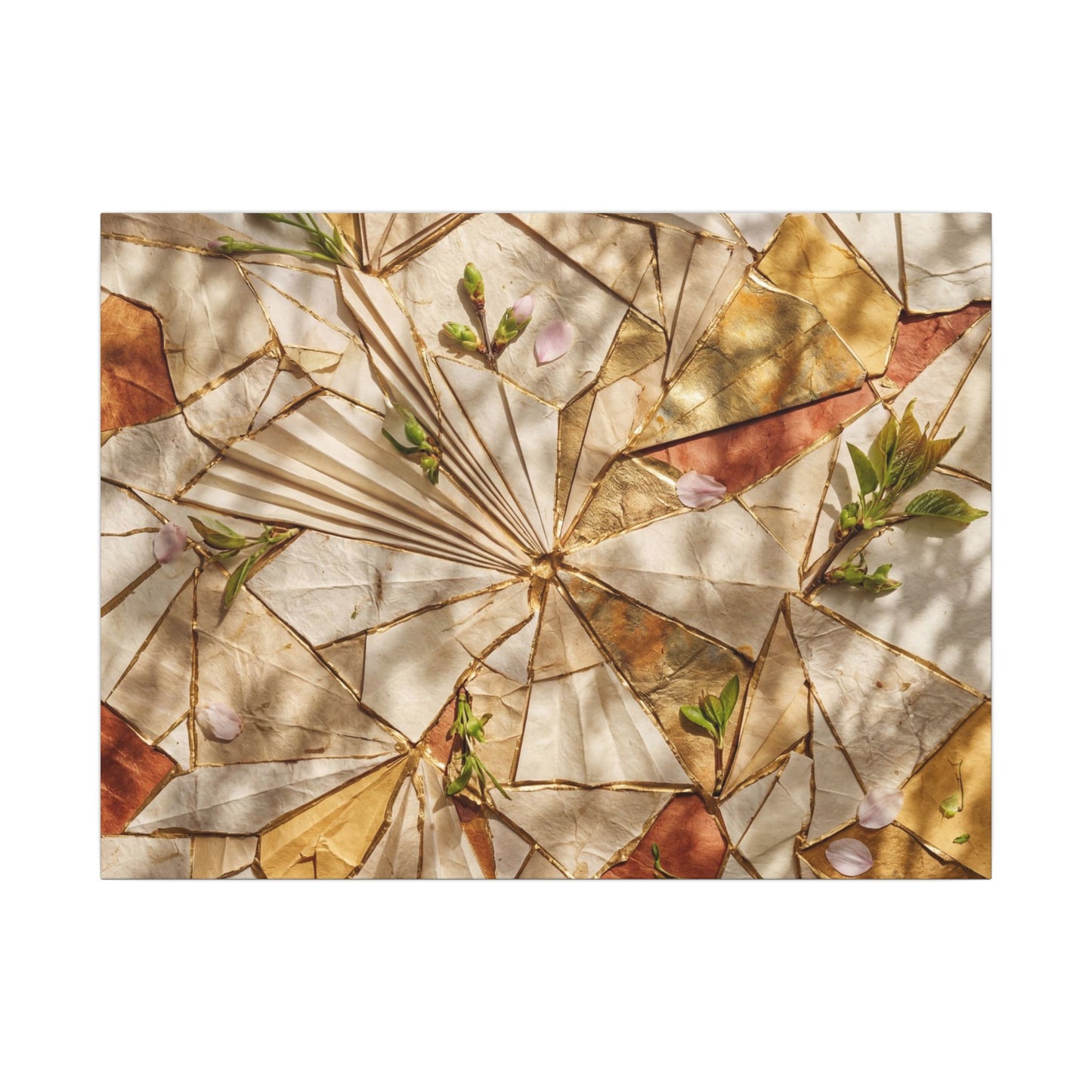Resilient Paper Fold Canvas Art - Gold Repair Kintsugi Art Print