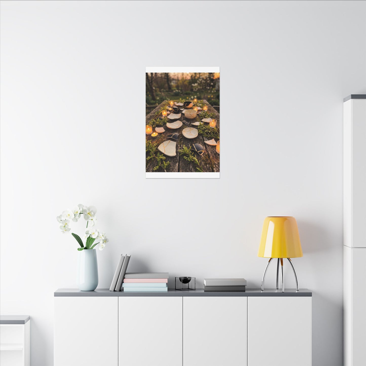 Broken Pottery Spring Canvas Art | Kintsugi Beautiful Design