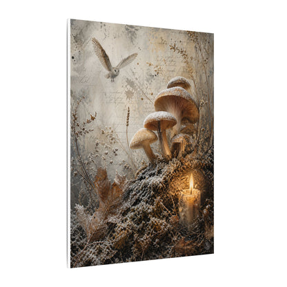 Wild Mushrooms Texture Canvas Art | Elegant Japandi Art