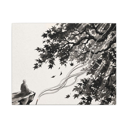 Serene Incense Smoke Canvas Art - Ukiyo E Inspired Zen Art Print