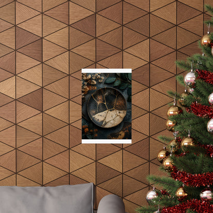 Kintsugi Rust Patina in Dawn | Gold Repair Wall Art Print