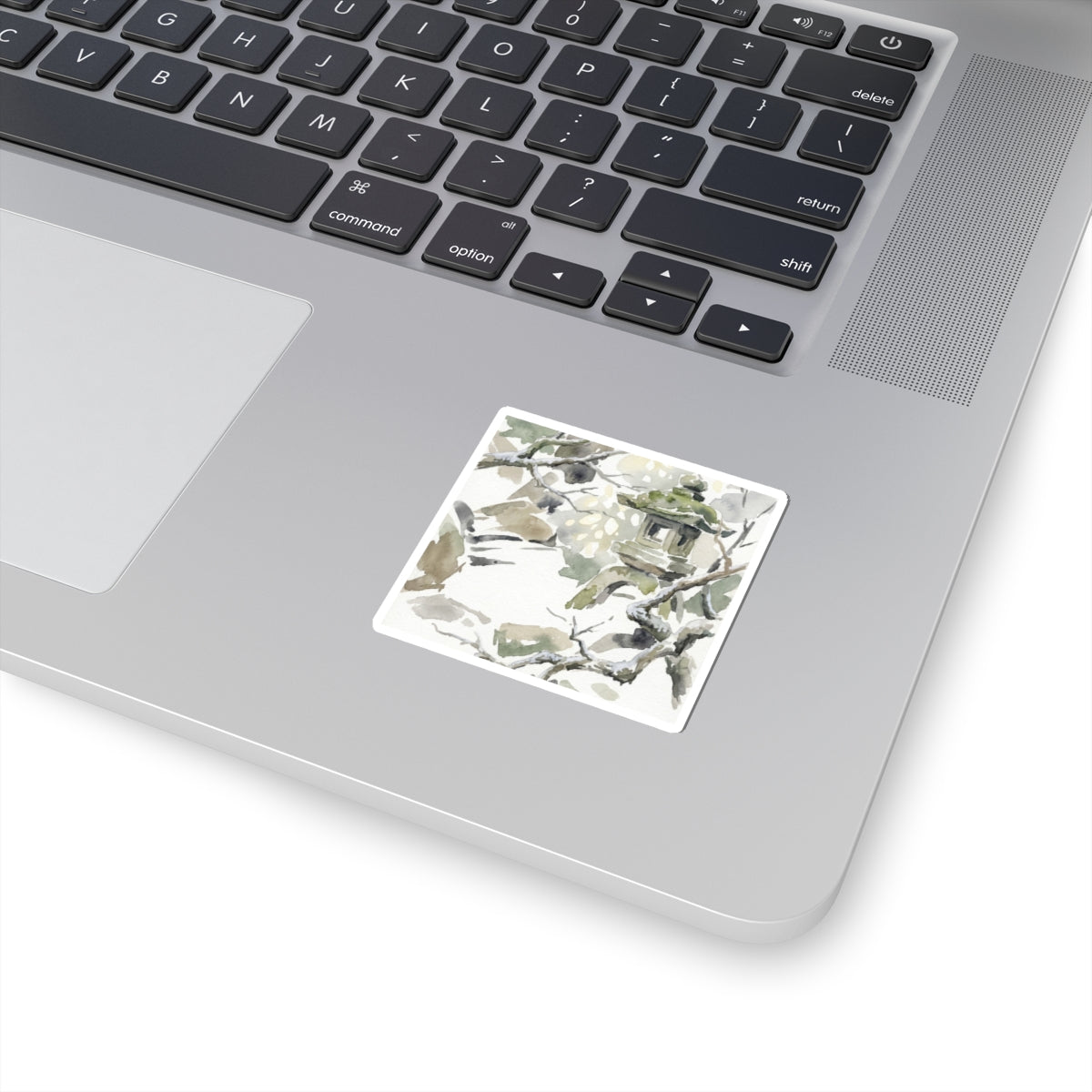 Earthy Stone Lantern Sticker - Watercolor Japandi