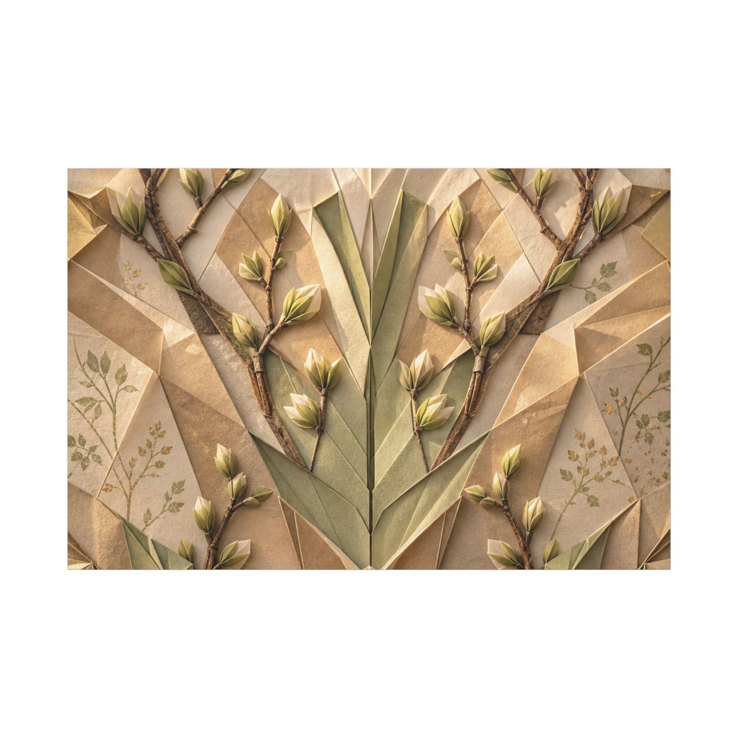 Kanso Paper Fold Canvas Art - Japandi Japanese Pattern