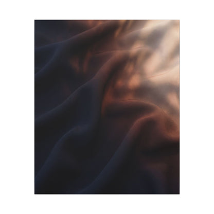 Dark Japandi Silk Drape in Dawn | Shadow Zen Canvas Art