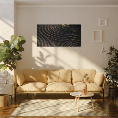 Spring Rock Garden Shadow Zen Canvas Art | Atmospheric Decor