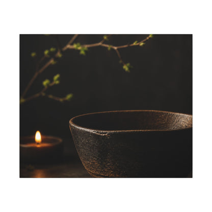 Moody Ceramic Bowl Canvas Art - Shadow Zen Dark Japandi