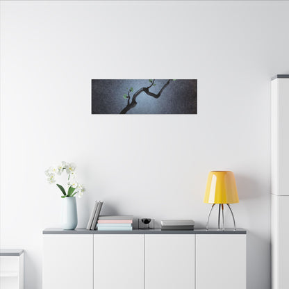 Ink Brushstroke Canvas Art | Spring Dark Japandi Moody Minimal Art