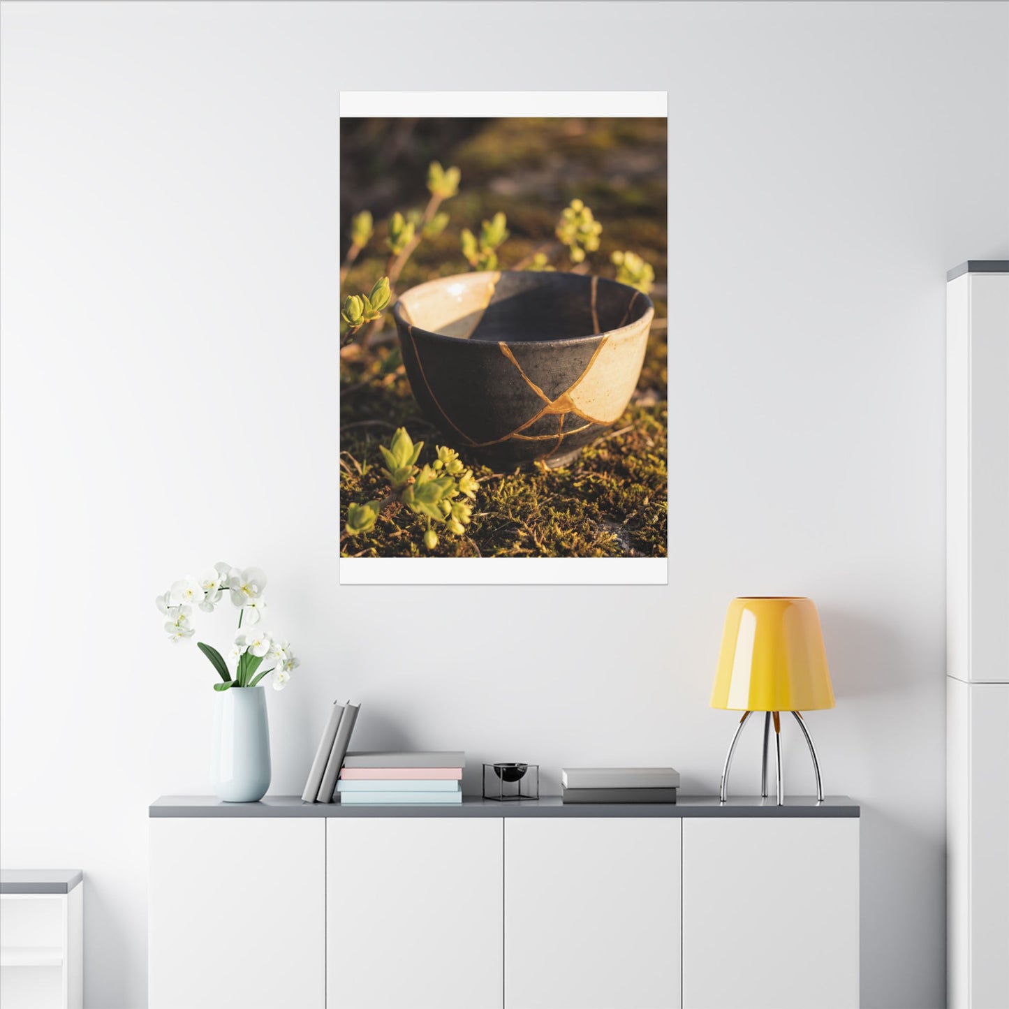 Seijaku Broken Pottery Canvas Art - Kintsugi Gold Repair