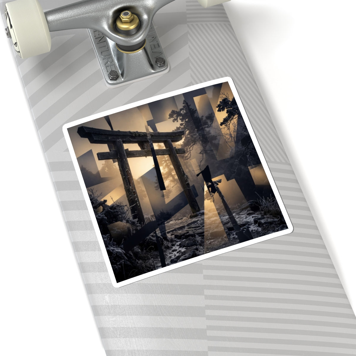 Torii Gate Moody Minimal Sticker | Sophisticated Dark Japandi Art