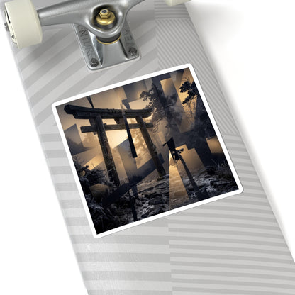 Torii Gate Moody Minimal Sticker | Sophisticated Dark Japandi Art