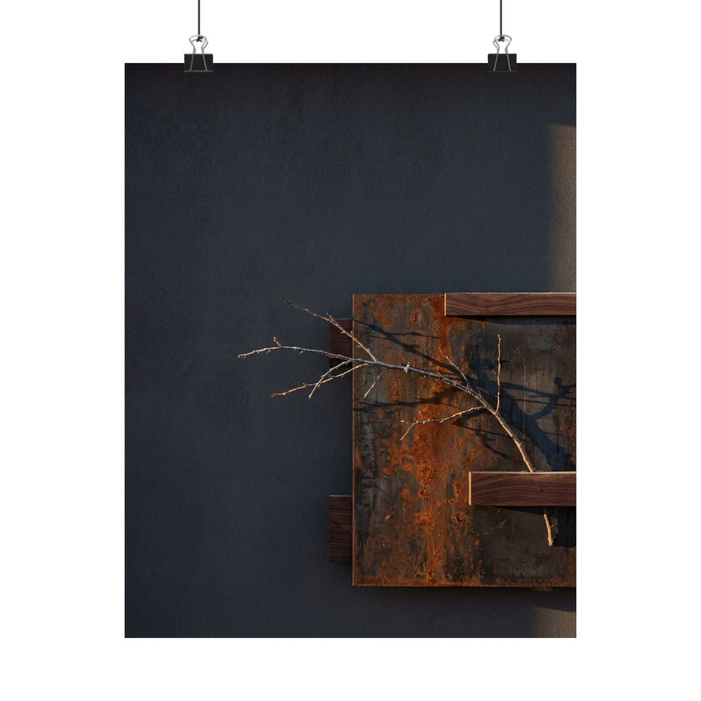 Ma Rust Patina Wall Art Print - Dark Japandi Dark Texture Art Print