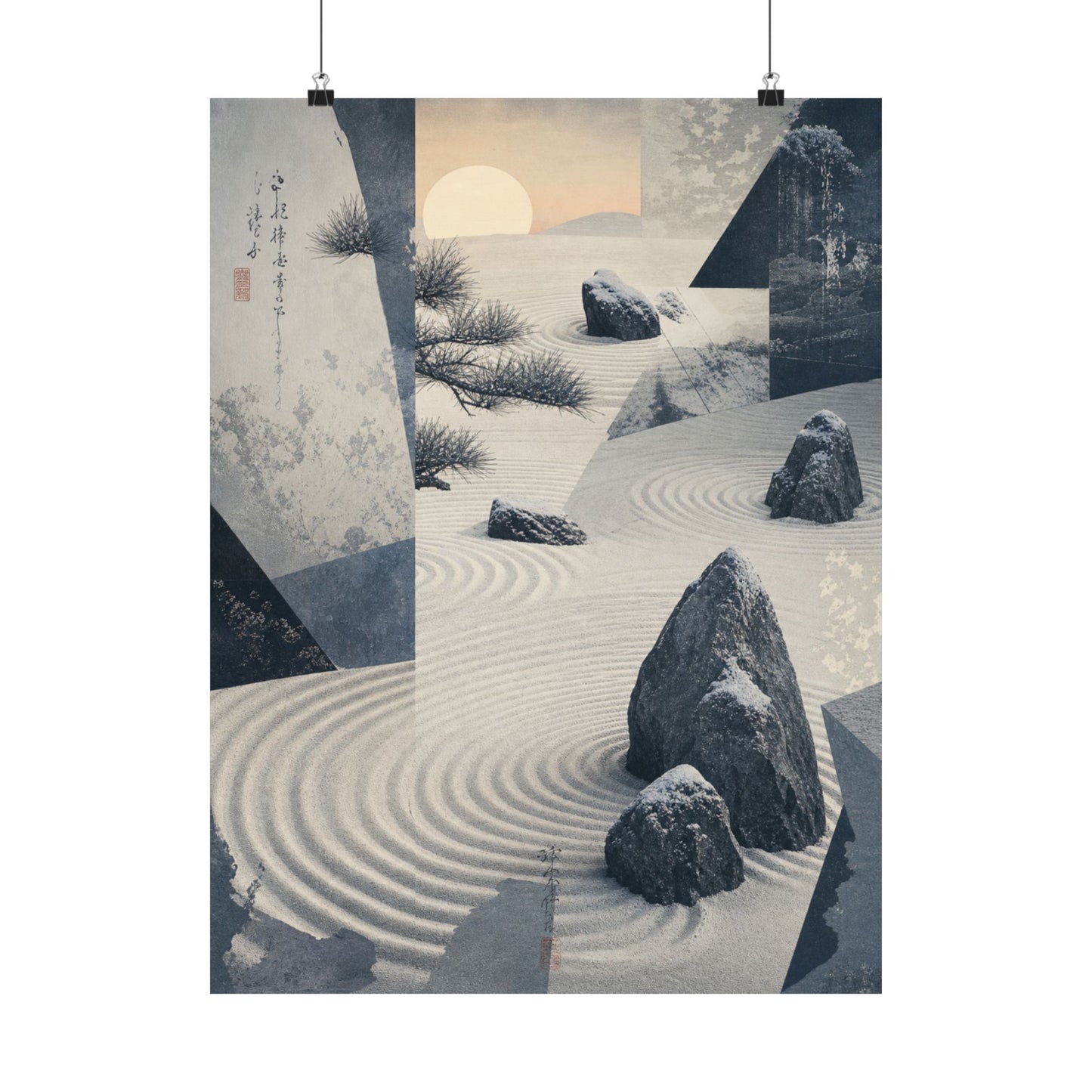 Dawn Rock Garden Wall Art Print - Zen Seijaku