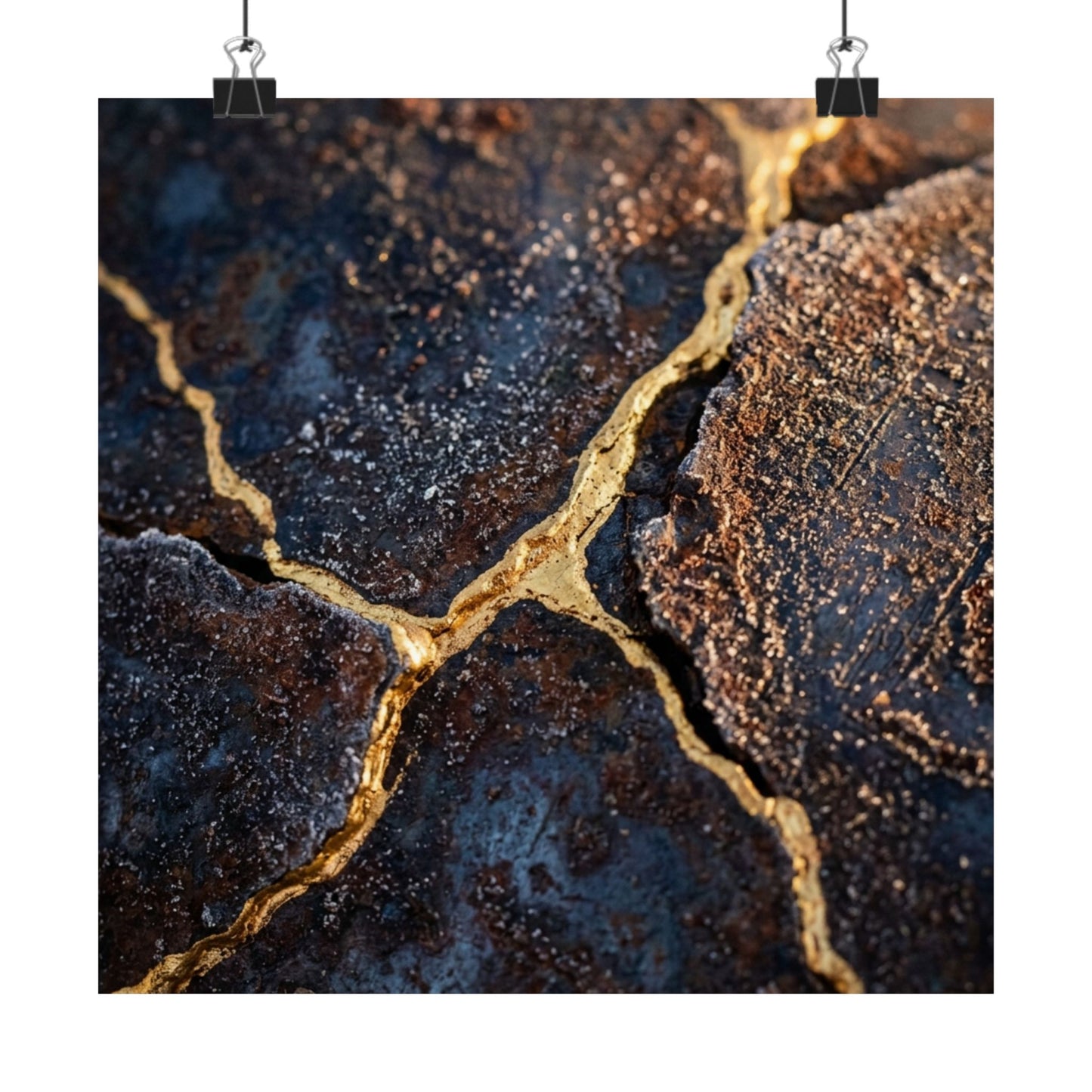 Golden Hour Rust Patina Wall Art Print - Kintsugi Kanso Art Print