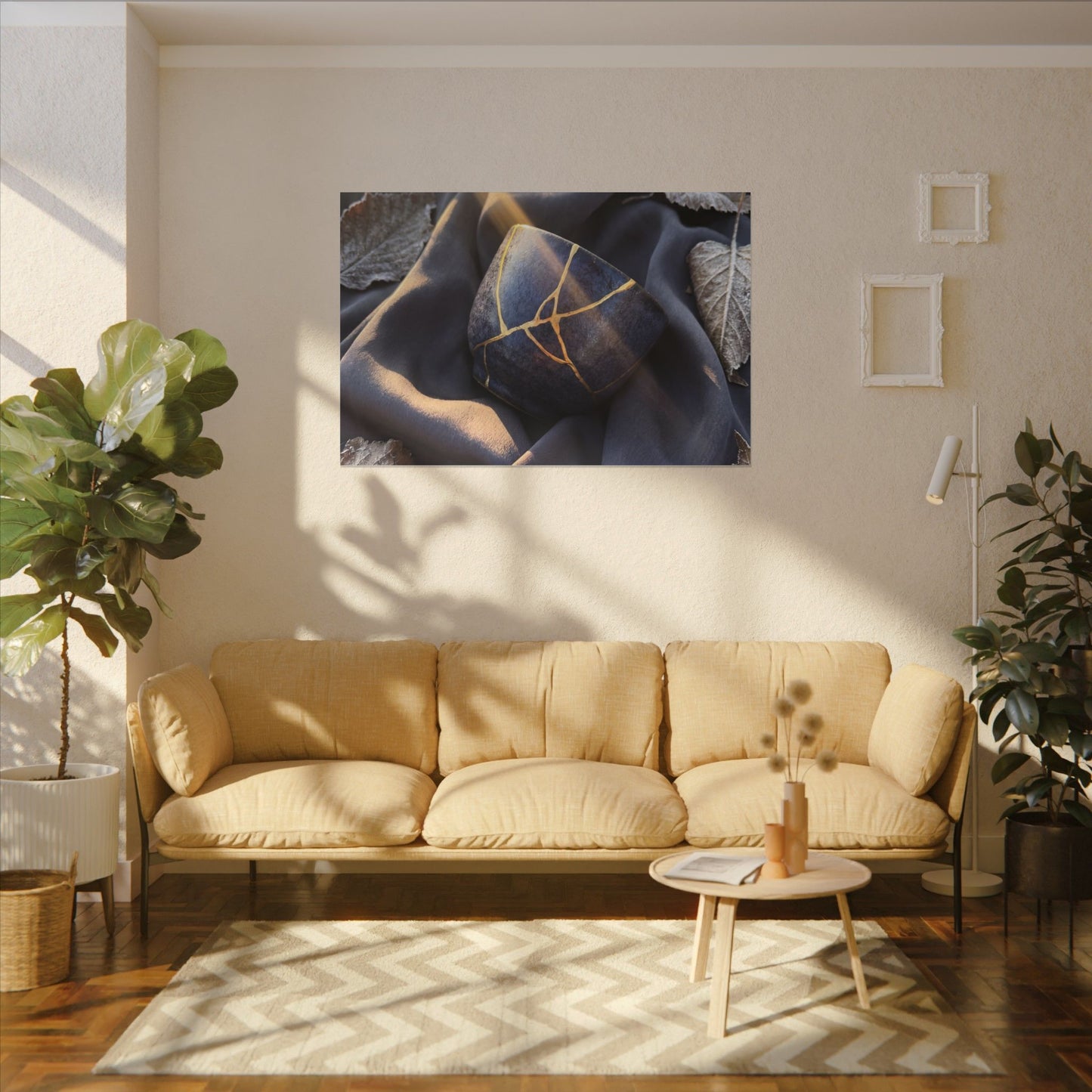 Winter Silk Drape Gold Repair Canvas Art | Artful Decor