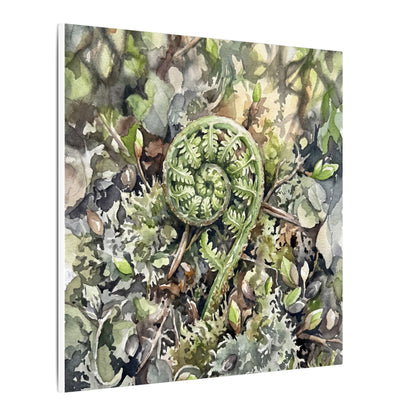 Fern Unfurling Spring Canvas Art | Japandi Neutral Design