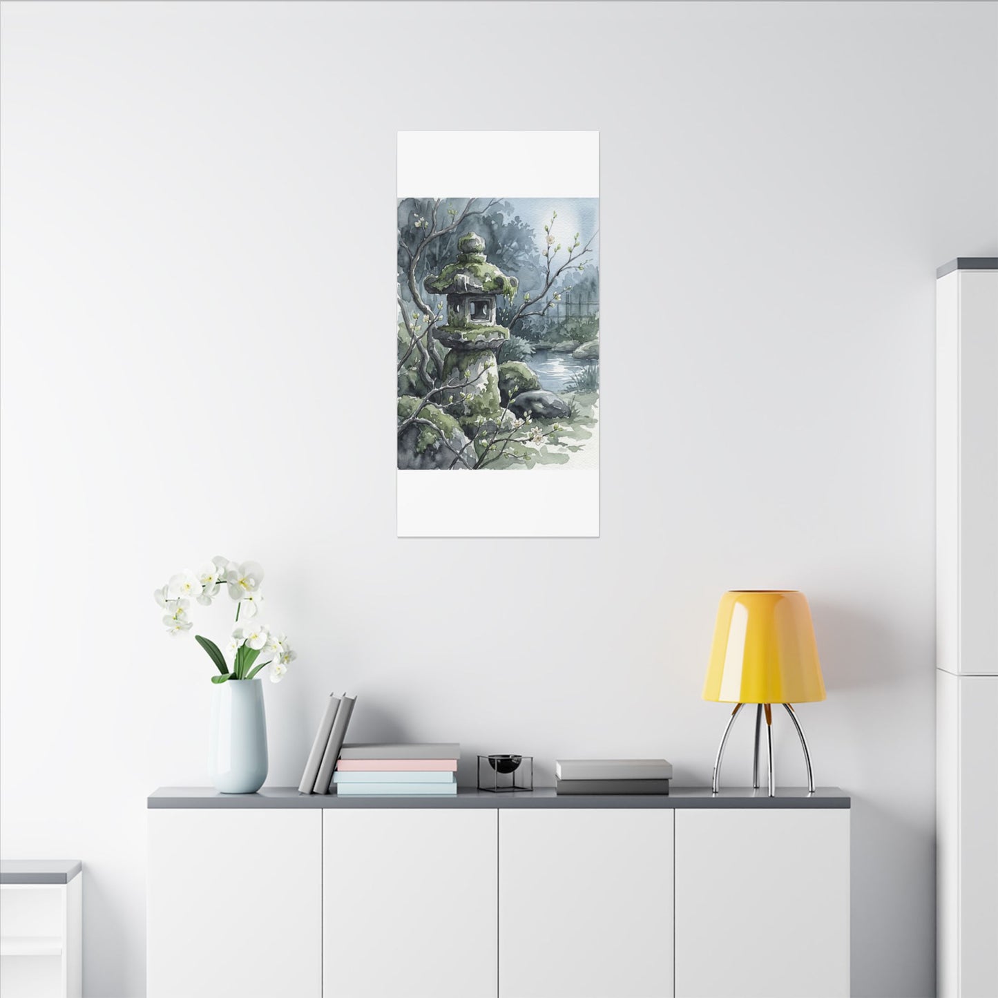 Moonlight Stone Lantern Canvas Art - Japandi Seijaku