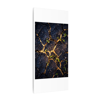 Spring Cracked Earth Crackle Gold Canvas Art | Healing Decor