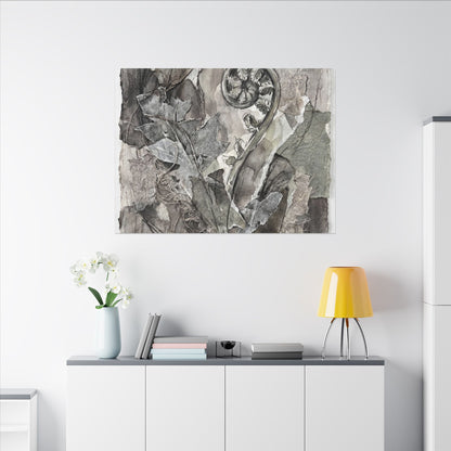 Japandi Fern Unfurling in Overcast | Texture Canvas Art