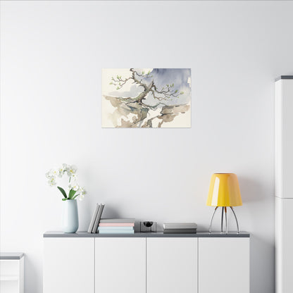 Moonlight Pine Tree Canvas Art - Japandi Ma