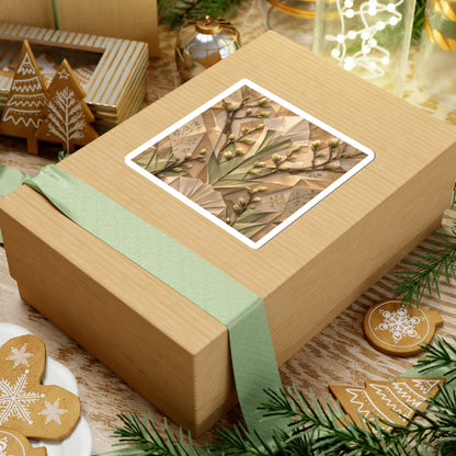 Earthy Paper Fold Sticker - Japanese Pattern Japandi