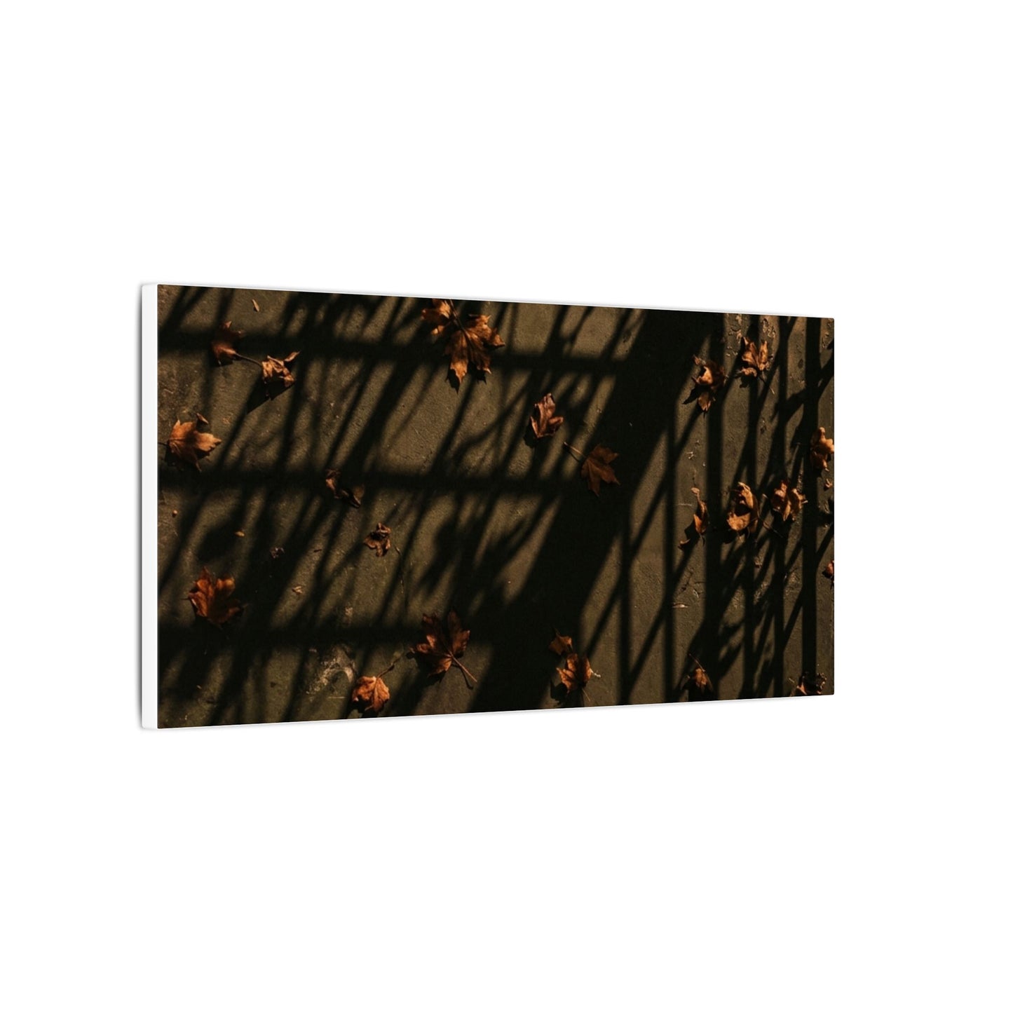 Shadow Play Canvas Art | Autumn Dark Japandi Moody Minimal Art