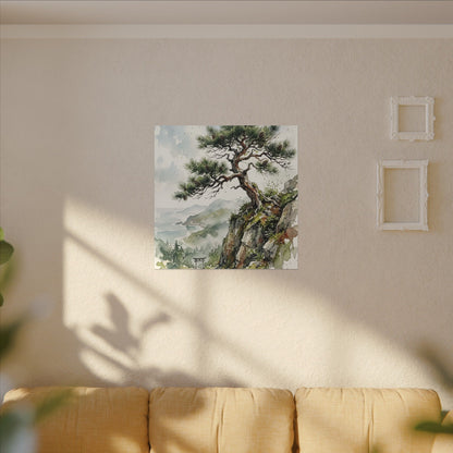Pine Tree Spring Canvas Art | Japandi Neutral Design