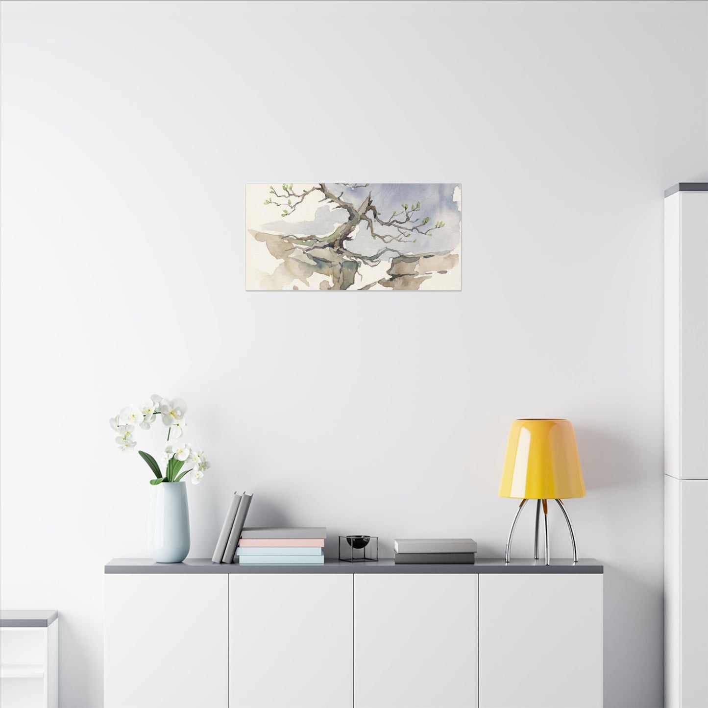 Moonlight Pine Tree Canvas Art - Japandi Ma