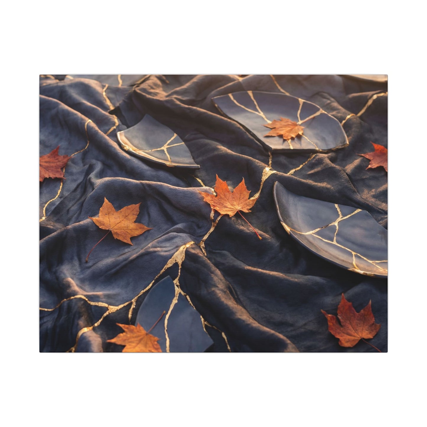 Golden Hour Silk Drape Canvas Art - Kintsugi Shibui Art Print