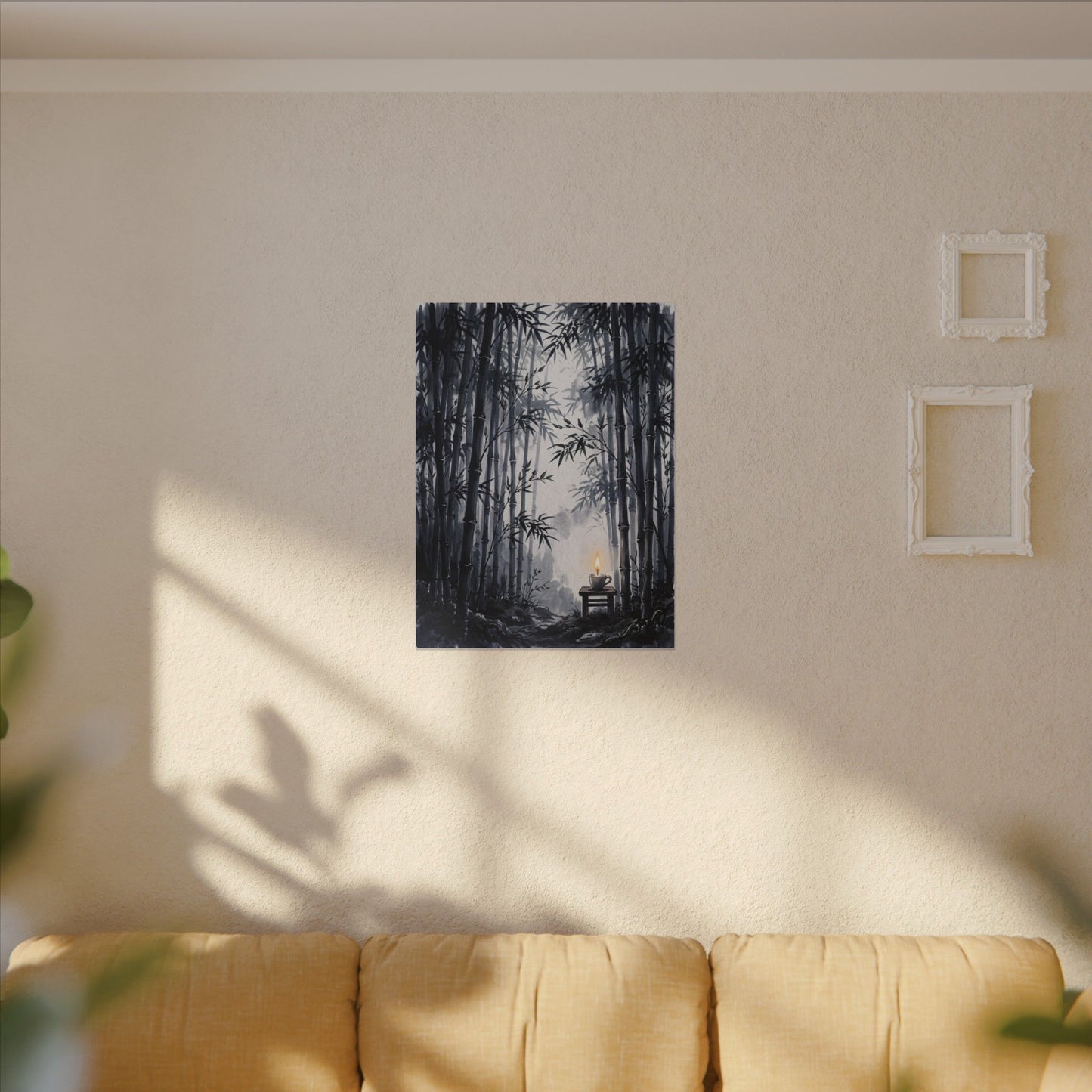 Tranquil Bamboo Grove Canvas Art - Sumi E Zen