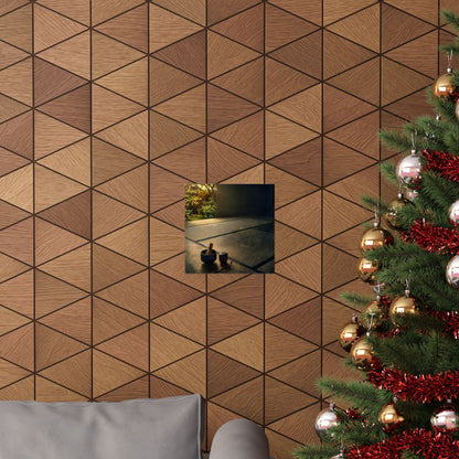 Dark Japandi Tea Ceremony in Golden Hour | Dark Texture Wall Art Print