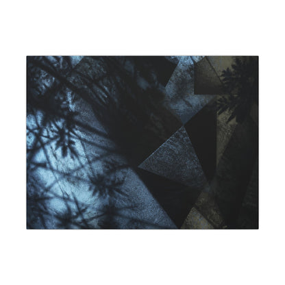 Shadow Play Winter Canvas Art | Dark Japandi Luxurious Design