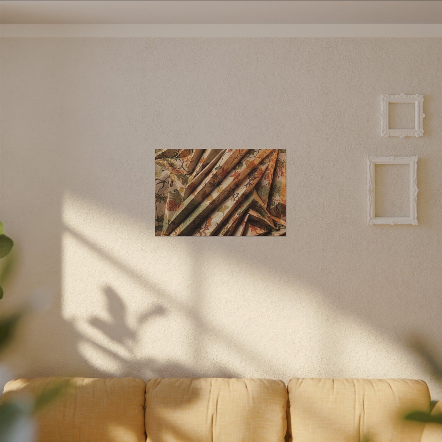 Paper Fold Autumn Canvas Art | Japandi Earthy Design