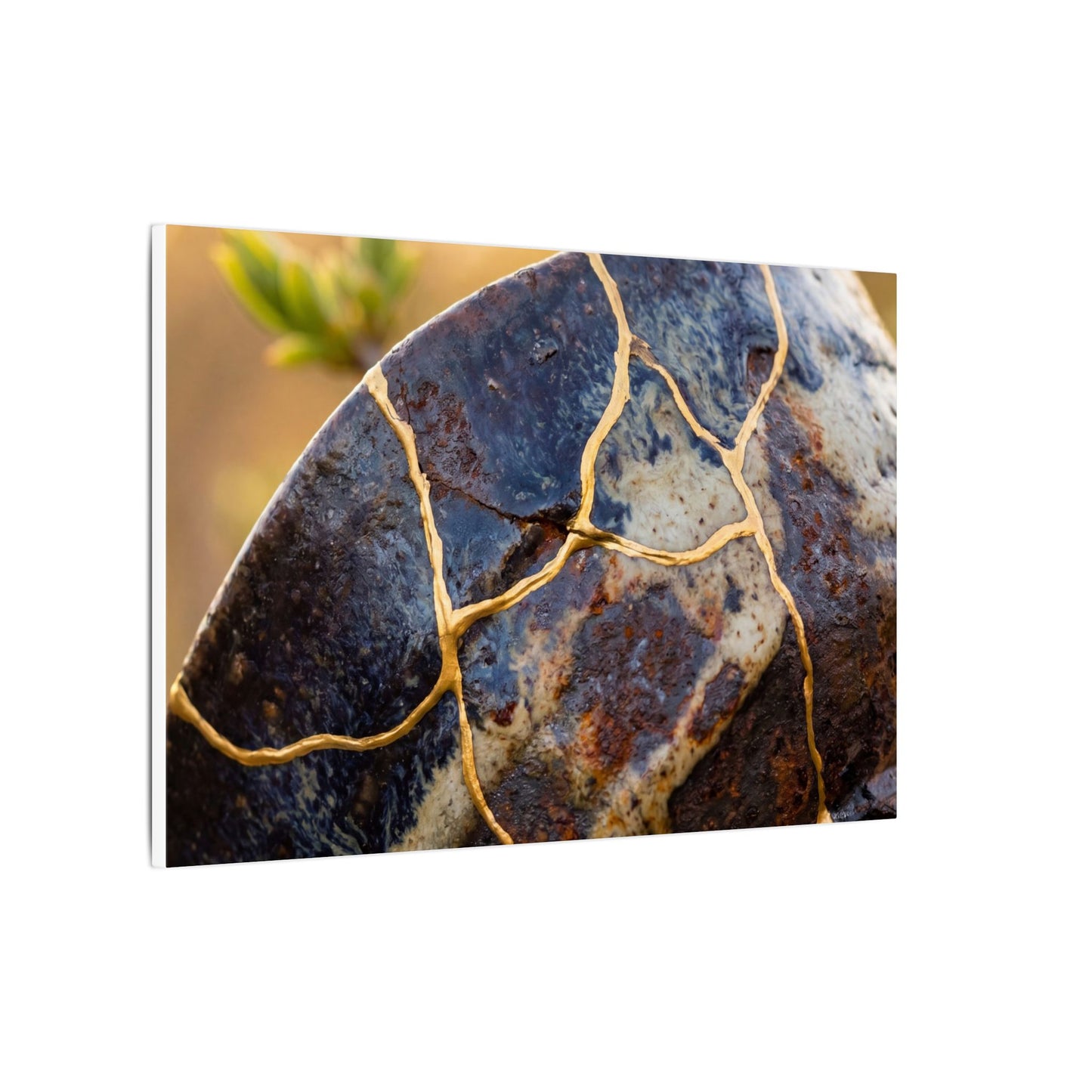 Fukinsei Rust Patina Canvas Art - Kintsugi Gold Repair