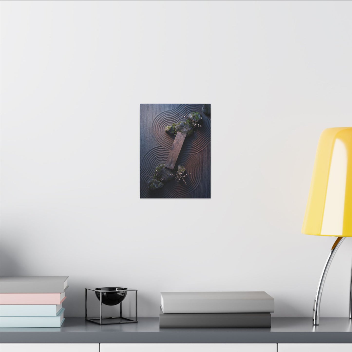Spring Rock Garden Moody Minimal Canvas Art | Atmospheric Decor