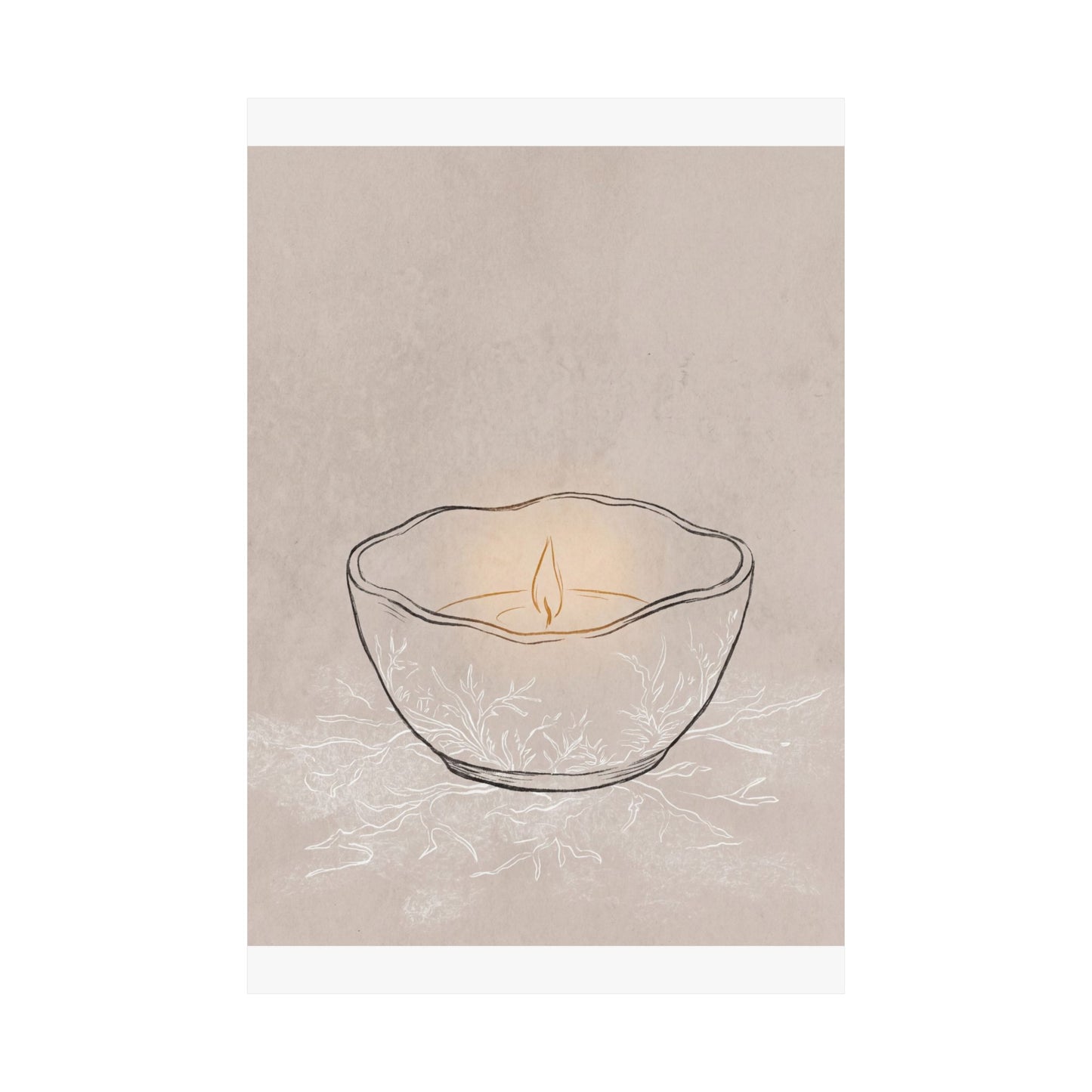 Ceramic Bowl Winter Wall Art Print | Japandi Warm Design