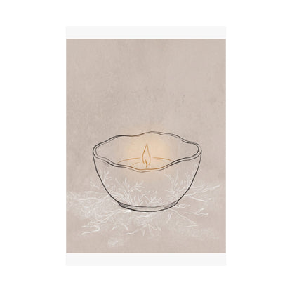 Ceramic Bowl Winter Wall Art Print | Japandi Warm Design