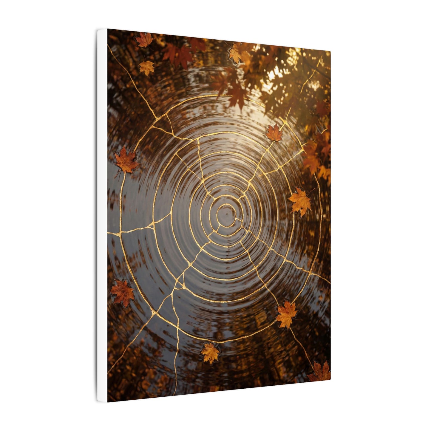 Artful Water Ripple Canvas Art - Gold Vein Kintsugi