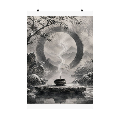 Dappled Incense Smoke Wall Art Print - Zen Seijaku