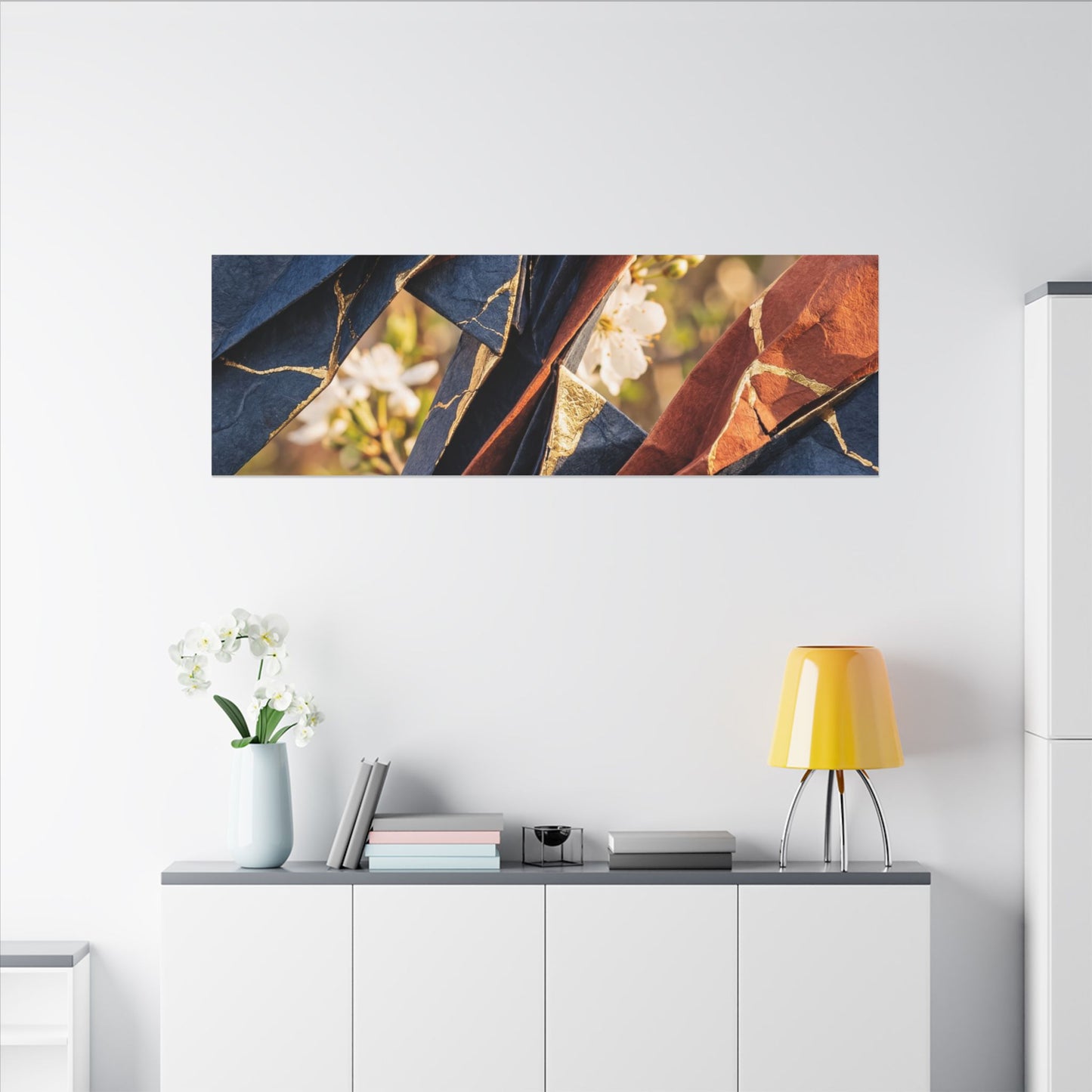 Spring Ceramic Bowl Watercolor Canvas Art | Warm Decor