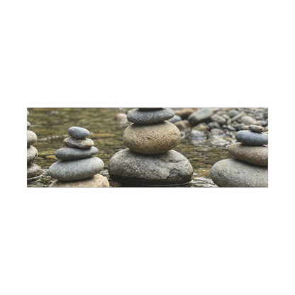 Zen River Stones in Dawn | Karesansui Canvas Art
