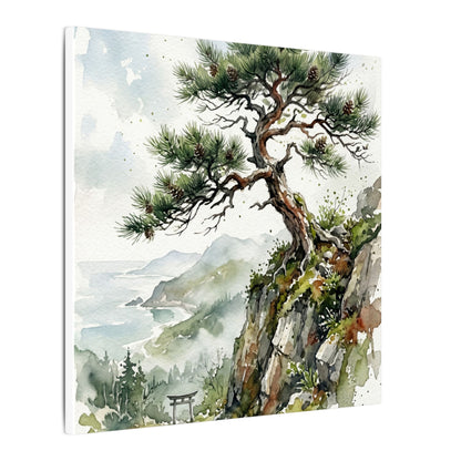 Pine Tree Spring Canvas Art | Japandi Neutral Design