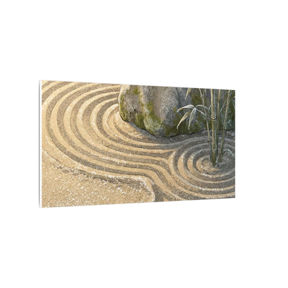 Rock Garden Winter Canvas Art | Zen Peaceful Design