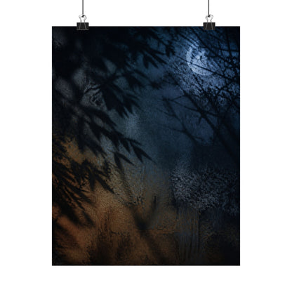 Kanso Shadow Play Wall Art Print - Dark Japandi Shadow Zen