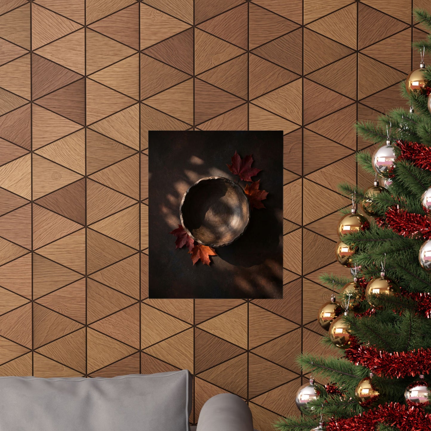 Ceramic Bowl Wall Art Print | Autumn Dark Japandi Dark Texture Art