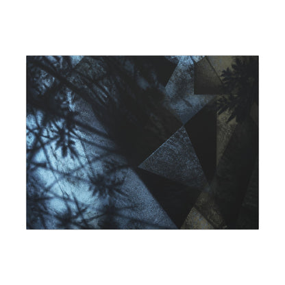 Shadow Play Winter Canvas Art | Dark Japandi Luxurious Design