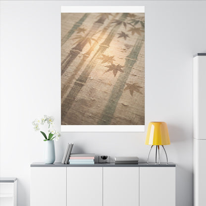 Autumn Bamboo Grove Japanese Pattern Canvas Art | Neutral Decor