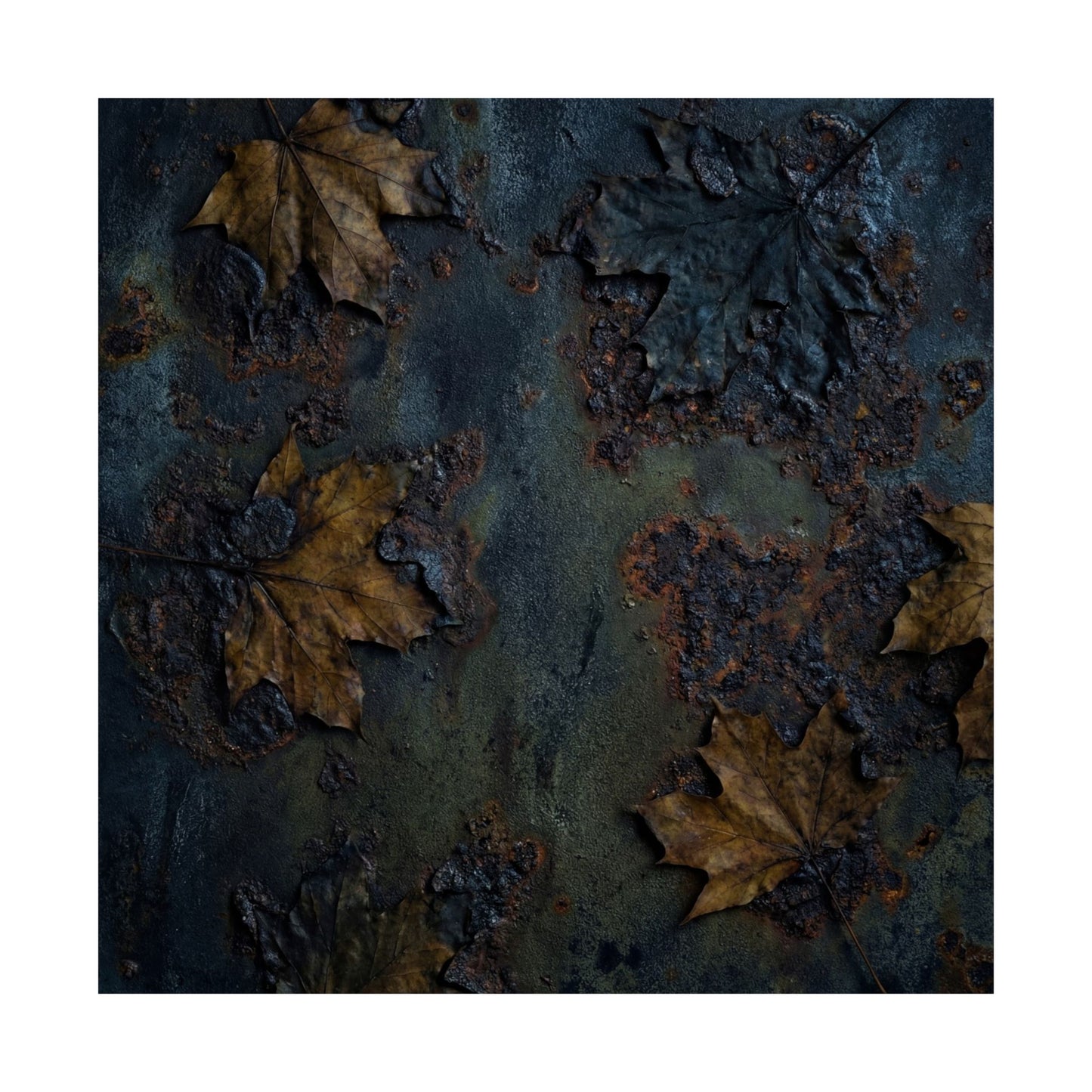 Autumn Rust Patina Charcoal Ink Wall Art Print | Bold Decor