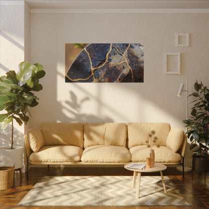 Fukinsei Rust Patina Canvas Art - Kintsugi Gold Repair