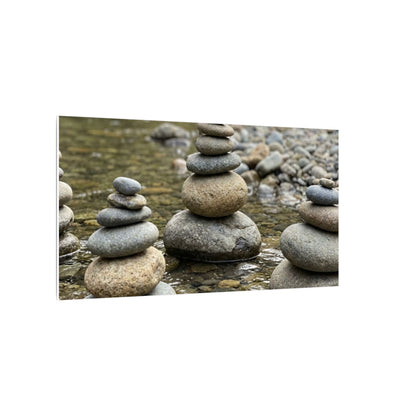 Zen River Stones in Dawn | Karesansui Canvas Art