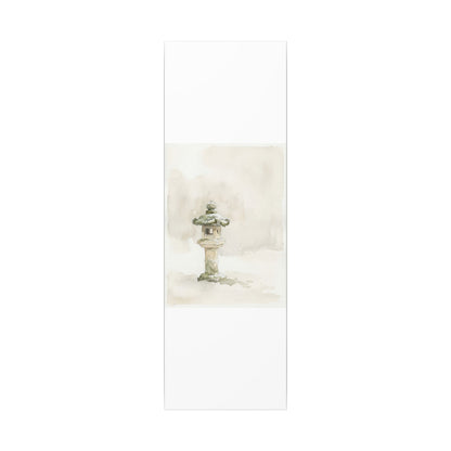 Stone Lantern Winter Canvas Art | Japandi Earthy Design